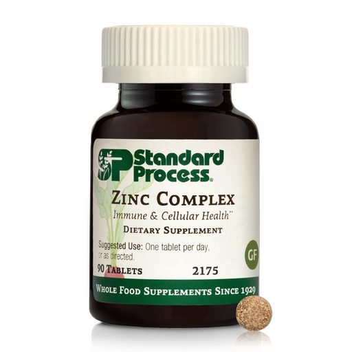[BRSWIZL6OYAAAFL6] Standard Process Zinc Complex - Enzyme Function Support to Aid Normal Testes Function - Supports Immune Health & Cellular Energy - Gluten-Free, Non-Dairy & Non-Soy - 90 Tablets (90 Servings)
