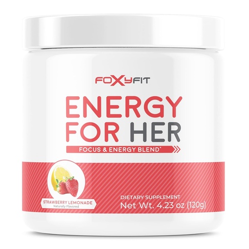 [BRSRO2QTBYCR43TF] Energy for Her by Foxy Fit Energy and Recovery Suppport for Women (Strawberry Lemonade - 30 Servings)