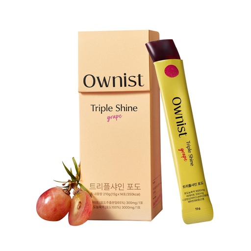 [BRSRAEAFO4BBOYIY] Ownist Triple Shine Grape Jelly On-The-Go - Targets Dark Spots & Skin Brightening, Contains Belight™, Vitamins B, C - 14 Stick Packs