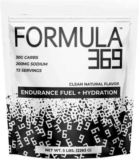 [BRSRMAL5PMNRGYLB] Formula 369 Endurance & Energy Drink Mix – 30g Carbs + Electrolytes | Dual Carb Powder for Athletes | Vegan | (5 lb, Unflavored)