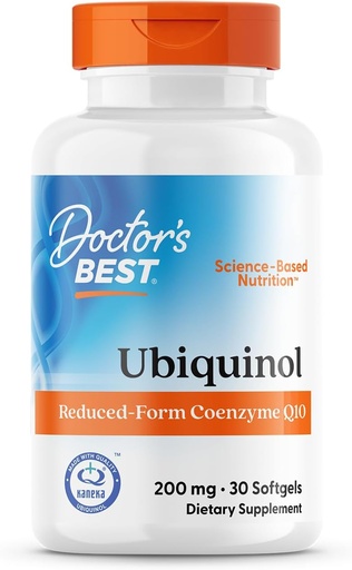 [BRSWIZL5OAFQ2E3O] Doctors Best Ubiquinol, Reduced-Form Coenzyme Q1, 200 mg, Non-GMO, Gluten Free, Soy Free 30 Softgels