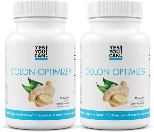 [BRSRMAQTAEPAGE3P] Yes You Can! Probiotics Colon Optimizer Supplement - Gut Health and Stomach Supplement for Men and Women, Organic Probiotics with Ginger and Peppermint for Digestive Health, 30 Capsules - 2 Pack