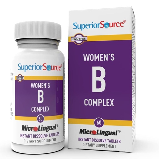 [BRSWIYIICUAAMYL6] Superior Source Women?s B Complex - Energy Support Supplement for Women - Multivitamin with Vitamin B12, Vitamin B3 & More - B Vitamin Supplement Aids Heart Health - 60 Sublingual Dissolving Tablets