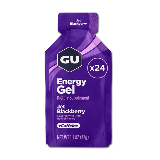 [BRSWIYLYOEIGOCDK] GU Energy Original Sports Nutrition Energy Gel, Jet Blackberry, 24 Count Box (123044)