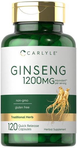 [BRSRO23YBMAWMF3B] Carlyle Ginseng Extract Supplement | 120 Capsules | Pills for Men & Women | Non-GMO and Gluten Free