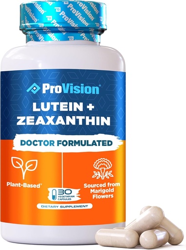 [BRSROCYTDEMWMCTH] ProVision Lutein & Zeaxanthin Supplements Plant-Based Lutein & Zeaxanthin Eye Vitamins - Zeaxanthin Plus Lutein Supplement for Eyes - 30 Capsules