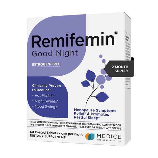 [BRSROHA5CEHBQ3L2] Remifemin Good Night - Menopause Symptoms Relief & Restful Sleep Support - Clinically Proven Ingredients - Menopause Supplements - Black Cohosh - Estrogen-Free - Made in Germany - 60 Tablets