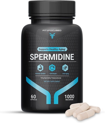 [BRSRMGTYB4FA2CLG] Fit & Focured Spermidine Wheat Germ Extract - Spermidine doplňky (10mg 99% koncentrátu Spermidine, 1000mg Ekvivalent Organic Fermented Pheat Germ Oil), 60 Kapsle