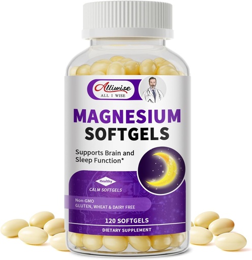 [BRSRO2YTA4FWCYLF] Magnesium Glycinate 400mg Softgels, Small, Smooth Kapsules, Gentle on Stomach, dengan Vitamin D3 & K2 untuk Tidur, Santai, Muscle, Bone Health