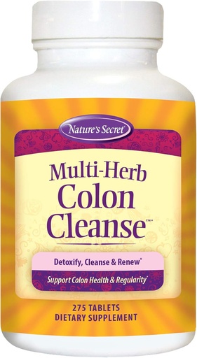 [BRSWIZLRC4NQIDTA] Nature's Secret Multi-Herb Colon Cleanse Supports Digestive Health and Regularity, 275 Tablets