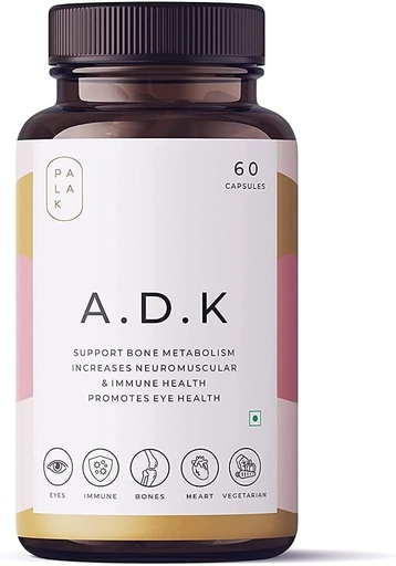 [BRSW2AIPDN4GACQ3] A.K. Palak Pastabos Nauja A.D.K ® 124; ADK ® 124; Vitaminas A, D3 & K2 ® 124; Imuniteto stiprintuvas - Kaulų atsparumas - Akių sveikata ® 124; 30 / 60 kapsulės (60)