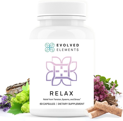 [BRSRA2T7CEBRQ3TA] All-Natural Muscle Relaxer | 60 Capsules | Spasm Relief with Magnesium, Passion Flower, and Valerian Root | Relieves Muscle Spasms, Tension, and Promotes Calmness