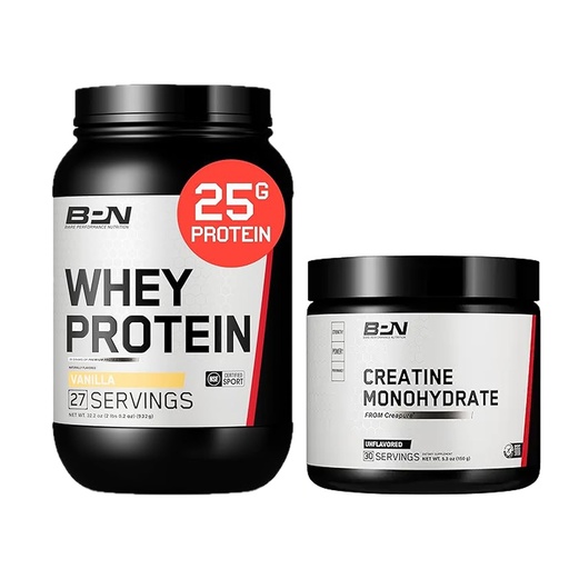 [BRSRAZA2BEBBUFD4] BARE PERFORMANCE NUTRITION BPN Creatine Monohydrate & Whey Vanilla Protein Powder Bundle