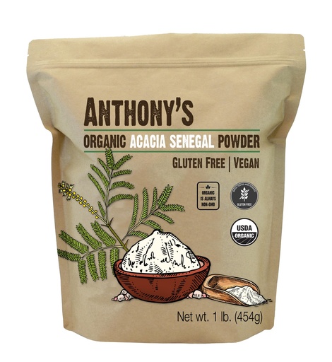 [BRSWGFI5PIPQOAD7] Anthony's Organic Acacia Senegal Powder, 1 lb, Batch Tested Gluten Free, Non GMO, Soluble Fiber, Prebiotic