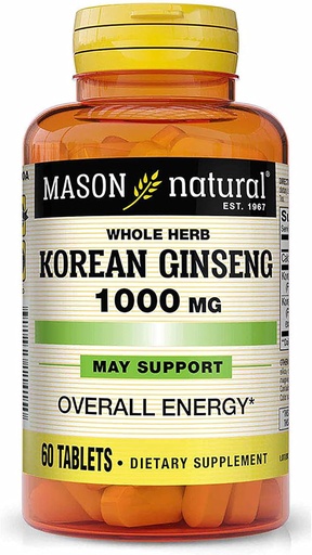 [BRSWI2QPAABWAFI3] Mason Vitamins Mason Korean Ginseng 1000mg Tablets