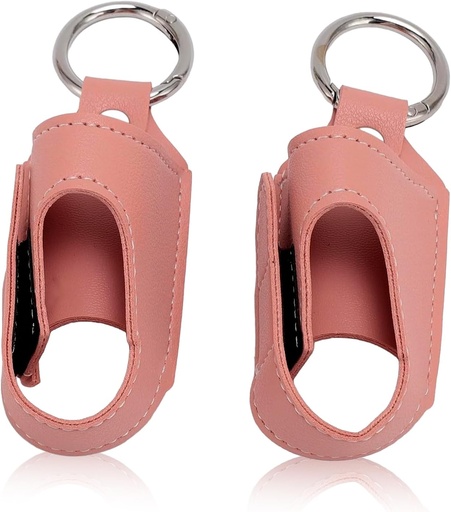 [BRSROAIPBEFBEE33] HURRISE 2pcs Asthma Inhaler Holder, Inhaler Holder Keychain, Portable Storage Protective PU Leather Case with Carabiner Clip - Versatile Usage, Stylish and Design for Travel