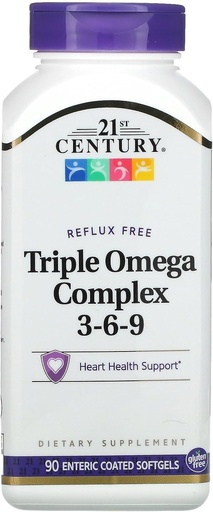 [BRSWIFYLAQNWGFAV] 21st CENTURY Omega 3-6-9 Complex ENTERIC Coated 90 Softgels