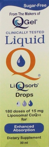 [BRSWIYQMAICR6AA3] Liquid Q® LiQsorb® Liposomal CoQ10 Drops (Non Flavored, Sugar Free, Non GMO) 30ml