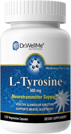 [BRSROGAECMFAMYLB] L-Tyrosine 500mg Capsules – 120 Conde ← Mantener el Mood, la Alerta Mental " Función de Tiroides Silencio Neurotransmisor Salud, Suplemento dietético