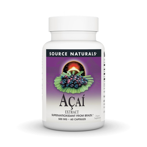 [BRSWIY3ZDMAWAHA3] Source Naturals Acai Extract, Superantioxidant from Brazil* - 500 Mg - 60 Capsules