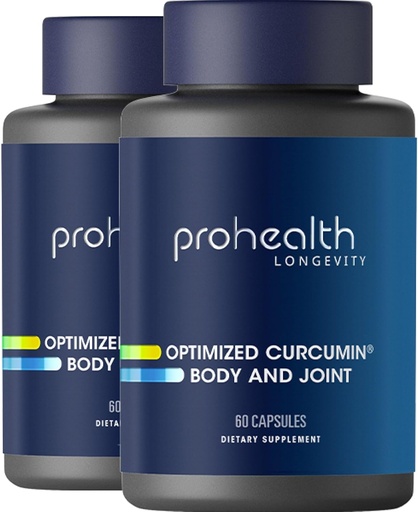 [BRSWKHQQCJ5GYHTM] ProHealth Body & Joint - Optimized Curcumin Longvida (60 Veggie Capsules) (2-Pack)