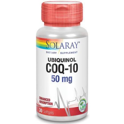 [BRSWIYQTOIBG2AD4] SOLARAY CoQ10, Ubiquinol, Softgel (Btl-Plastic) 50mg | 30ct