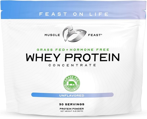[BRSWKH36CMBA4C32] Μύες Feast Grass-Fed Whey Πρωτεΐνη συμπυκνωμένο σκόνη, όλα τα φυσικά, χωρίς ορμονική πάστα Αυξημένη πρωτεΐνη Whey Σκόνη για γυναίκες & άνδρες, καθαρό, μη-GMO & χωρίς γλουτένη συμπυκνωμένο Whey - Χωρίς γεύση, 2lb