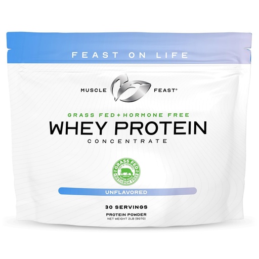 [BRSWKH36CMBA4C32] Muscle Feast Grass-Fed Whey Protein Concentrate Powder, All Natural, Hormone Free Pasture Raised Whey Protein Powder for Women & Men, Clean, Non-GMO & Gluten Free Whey Concentrate - Unflavored, 2lb