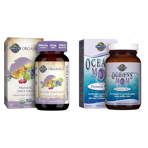 [BRSRAYANOAFBUGYV] Garden of Life Prenatal Vitamin Folate Energy & Oceans Mom Prenatal DHA Strawberry Fish Oil Brain Support