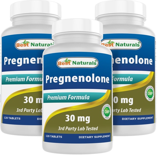 [BRSW2AYBPIBAI3TJ] Best Naturals Pregnenolone 30 mg 120 Tablets (120 Count (Pack of 3))