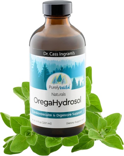 [BRSRAAQ3AV7BSDL4] PURELY WILD Dr. Cass Ingram's OregaHydrosol - Wild Mediterranean Oregano Juice for Immune Support, Respiratory & Digestive Health - Non GMO Wild - Pure Steam-Distilled Essence (8 fl oz)