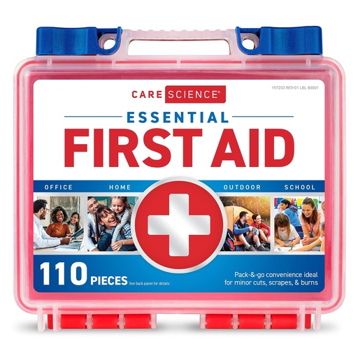 [BRSWYY33OQHB6CL7] Care Science First Aid Kit, 110 Pieces | Professional Use for Travel, Work, School, Home, Car, Emergency, Survival, Camping, Hiking, and More
