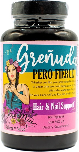 [BRSRMFD5OYPBG3Y2] Grenuda Pero Fierce - Hair and Nail Support - Burdock Root, Horsetail, Stinging Nettle, Ginko Leaf, Biotin - 30 Day Supply 90 Capsules, 650MG Each