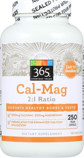[BRSWGZIZAEHBMDYU] 365 by Whole Foods Market, Cal-Mag 2:1 Ratio, 250 Count