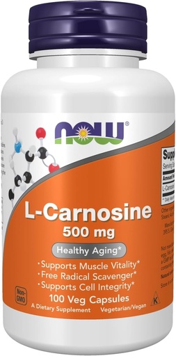 [BRSWIYQ6CAHGOELI] L-Carnosine 500mg 100 VegiCaps (Pack of 2)