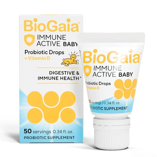 [BRSW2GT2CMOQ4CTG] BioGaia Immune Active Baby Probiotic Drops + Vitamin D | for Babies & Toddlers 0-36 Months | Supports Digestive & Immune Health | Allergen, Dairy, Soy & Gluten Free | 50 Day Supply