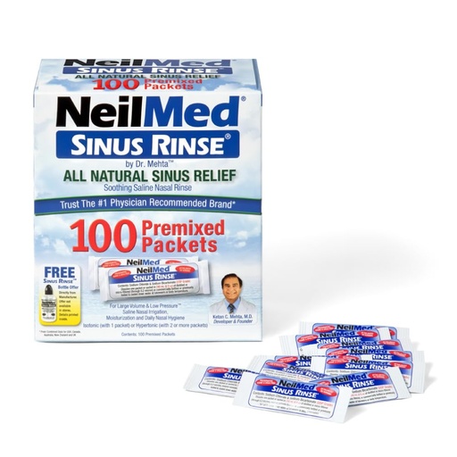 [BRSWIBQ4OYMWO2TG] NeilMed Sinus Rinse All Natural Relief Premixed Refill Packets 100 Count (Pack of 1)