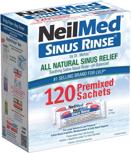 [BRSWIBQ4OYMWO2TG] NeilMed Sinus Rinse Premixed 리필 패킷 100ct.