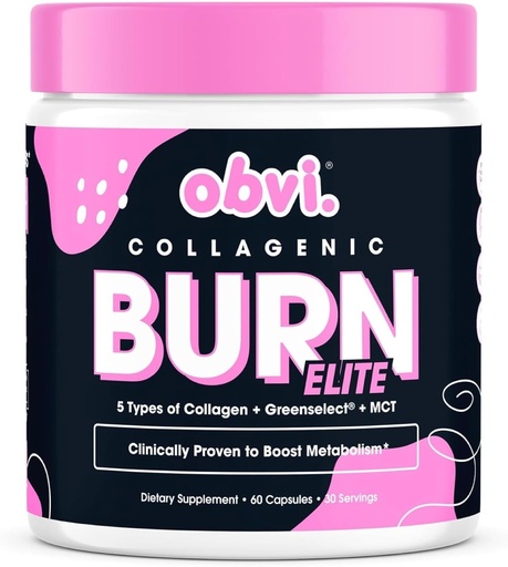 [BRSROGD2A4CRUE37] Obvi Burn Elite | Supports Metabolism Boost, Energy, and Focus | Supplement with Collagen and Green Tea | Supports Healthy Hair, Skin, Nails, and Joints | 60 Capsules, 30 Servings
