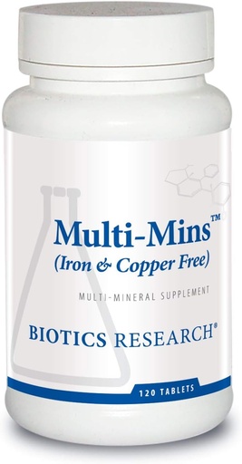 [BRSWGFQFPMNGKELX] Biotics Research Multi Mins Iron dan Copper Free Multi Mineral Complex, Balanced Source of Mineral Shellates and Whole Food, Phytochemically Trace Minecies, Easy Absorbed. 120 Tab