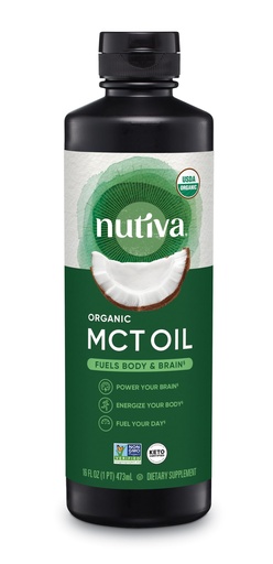 [BRSWEC35CANRO2DB] Nutiva Organic MCT Oil, Kosher, Keto Friendly, USDA Certified Organic, Non-GMO, 16 Fluid Ounce (Pack of 1)