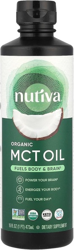 [BRSWEC35CANRO2DB] Nutiva Organic MCT Oil, Kosher, Keto Friendly, USDA Certified Organic, Non-GMO, 16 Fluid Ounce (Pack of 1)