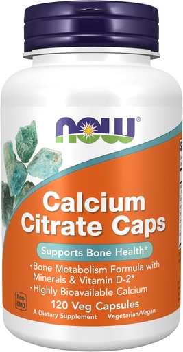 [BRSWIYQKAUHBQ23C] NOW Foods Supplements, Calcium Citrate with Vitamin D, Magnesium, Zinc, Copper, and Manganese, 120 Veg Capsules