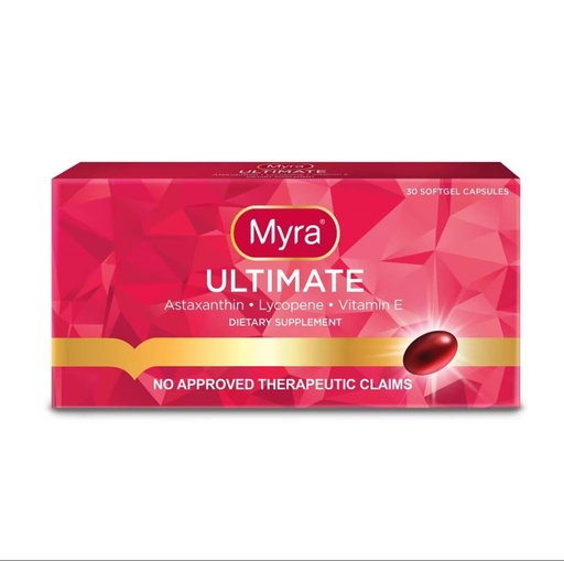 [BRSRAFQ6BAMRADLH] Myra Utimate with Astaxanthin, Lycopene and Vitamin E, 30 Softgel Capsules