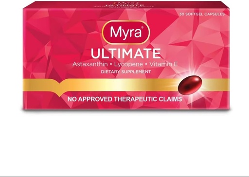 [BRSRAFQ6BAMRADLH] Myra Utimate with Astaxanthin, Lycopene and Vitamin E, 30 Softgel Capsules