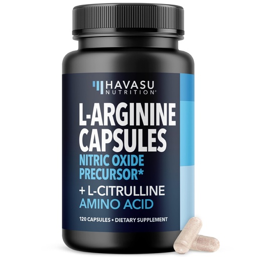 [BRSWGAL5OF6RU333] L-Arginine Capsules with L-Citrulline - Nitric Oxide Supplement - L Arginine and L Citrulline Blend - 120 Count - Vegan, Non-GMO Capsules for Performance, Endurance and Muscle Support - 2 Month Supply