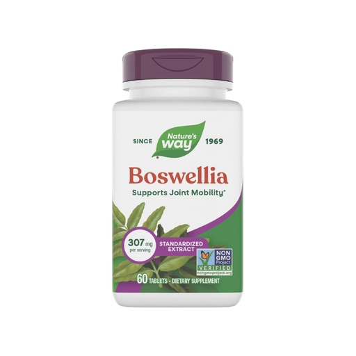 [BRSWIFQCAYOA4ET6] Nature's Way Boswellia Premium Extract, Supports Joint Mobility*, 307 mg Boswellia serrata Extract per Serving, Frankincense Supplement, Gluten Free & Vegan - 60 Tablets (Packaging May Vary)