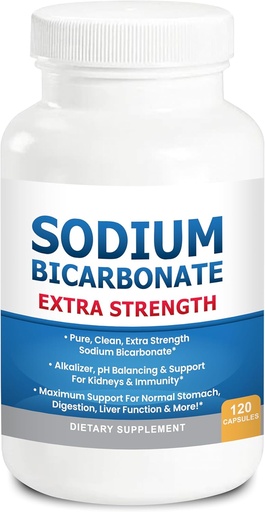 [BRSRAGQPBYBBG3LP] Sodium Bicarbonate Capsules Extra Strength 1300mg Organic Use No Junk. 1 Sodium Bicarbonate Capsule is 1300mg. Pure Sodium Bicarb Tablet