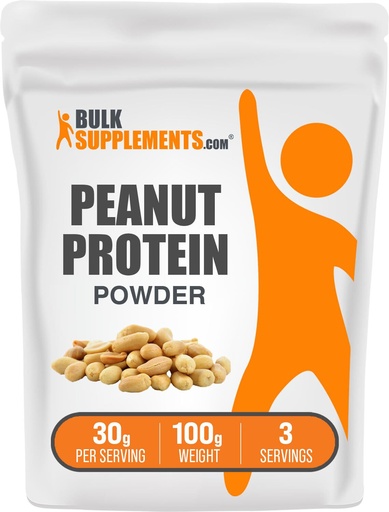 [BRSROGTYCQBRMAI6] BulkSupplements.com Peanut Protein Powder - Peanut Protein Flour, Gluten Free, 30g per Serving, 100g (3.5 oz) (Pack of 1)
