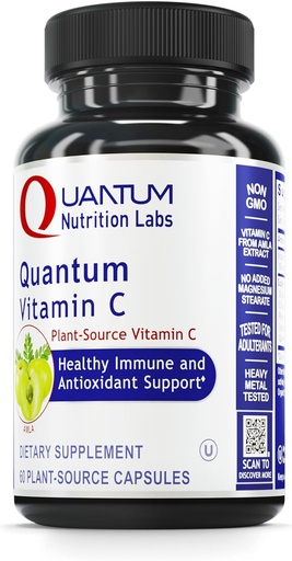 [BRSWIY3YAYCGI3TM] Quantum Nutrition Labs Quantum Vitamin C- Organic Natural Vitamin C Supplement for Women and Men, Whole Food Vitamin C Source, Pure with Bioflavonoids, and Amla, Aids Immune Support- 60 Vegan Capsules